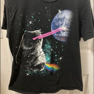 Laser Cat Rainbow Space T-Shirt
